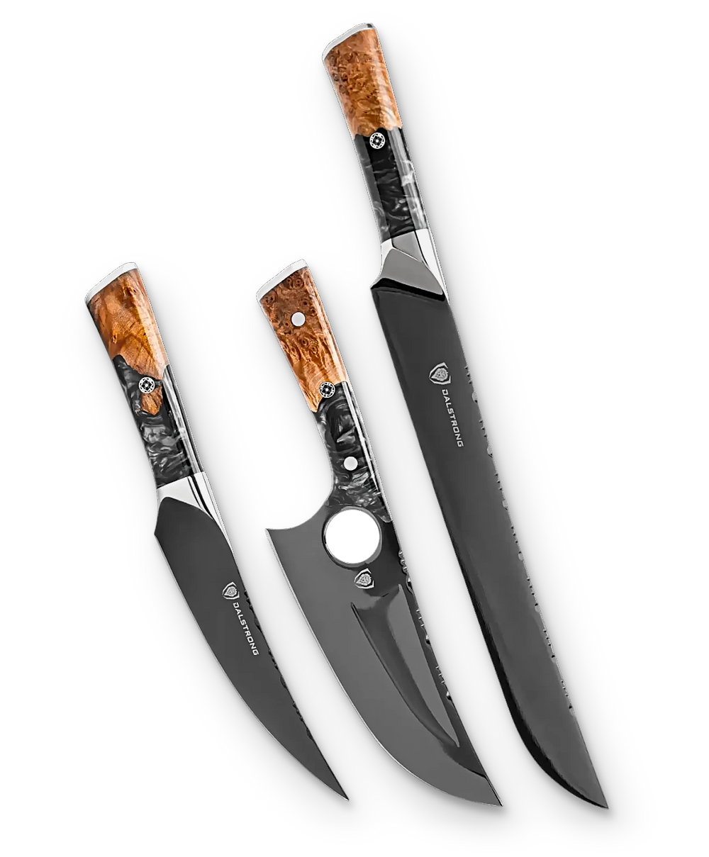 3 Piece Set | Slicing, Fillet & Venator Knife | Valhalla Series | Ravenstone Edition | Dalstrong ©