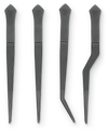 4 Piece Plating Tweezers Set 6.5" | Curved, Offset, Fine, and Regular Tweezers | Dalstrong ©