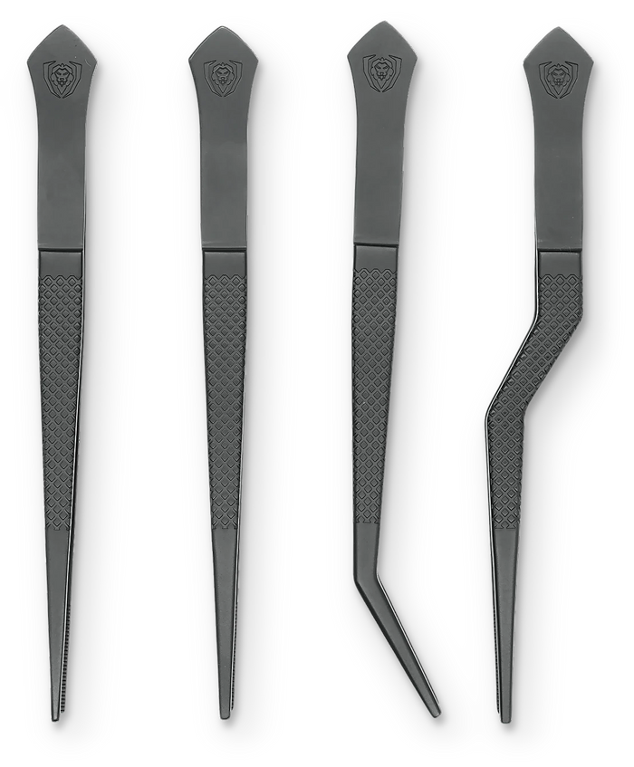 Dalstrong © _ 4 Piece Plating Tweezers Set 6.5" | Curved, Offset, Fine, and Regular Tweezers | Dalstrong © _ 1