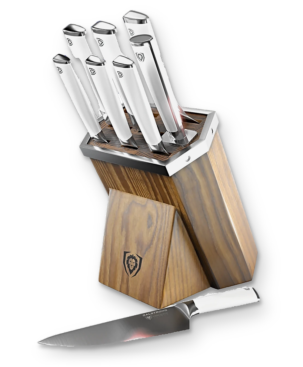 8-Piece Knife Block Set | White Handle | Vanquish Series | NSF Certified | Dalstrong ©