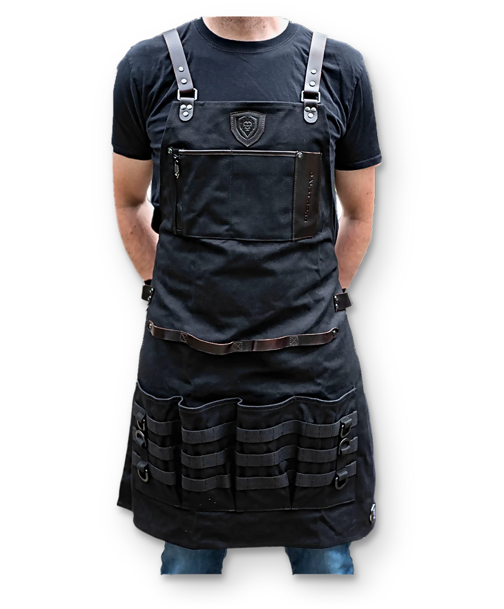 BBQ Apron |  Heavy-Duty Waxed Canvas | Professional Chef's Kitchen Apron | Dalstrong ©