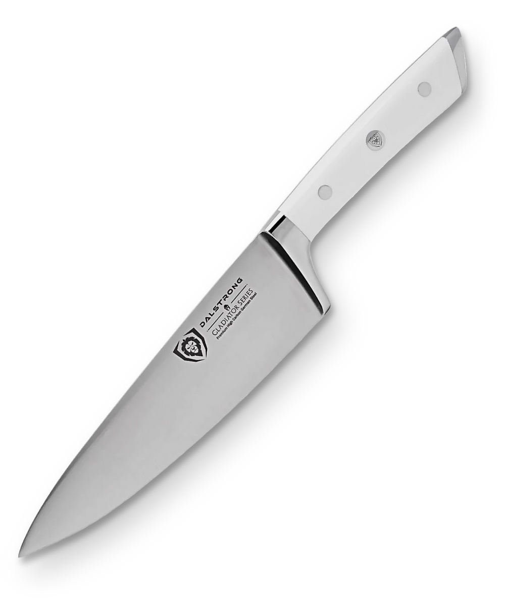 Chef's Knife 8" | Glacial White Handle | Gladiator Series | NSF Certified | Dalstrong ©