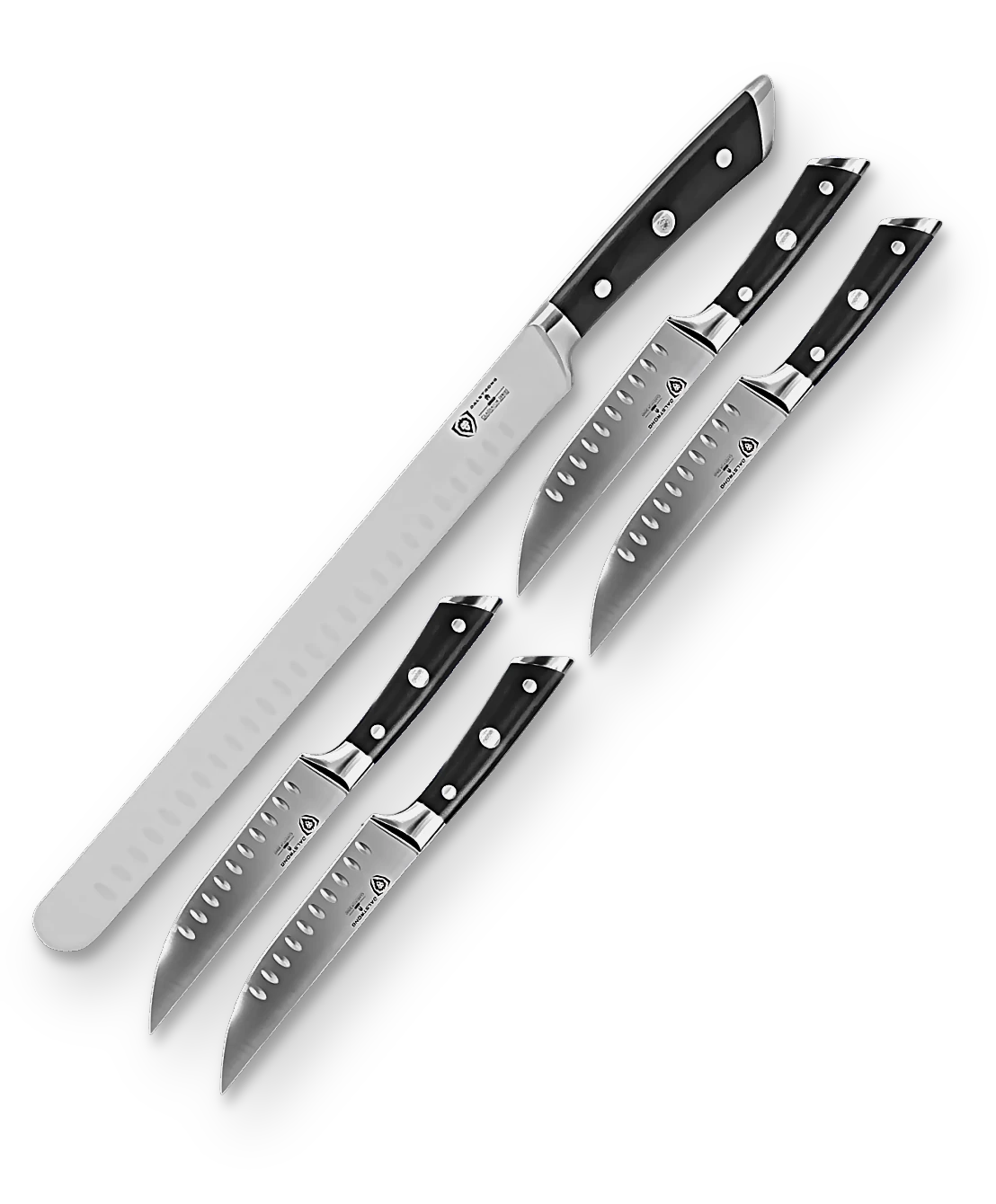 4-Piece Steak Knife Set + 12" Slicing Knife _ Entertainers Bundle _ 1