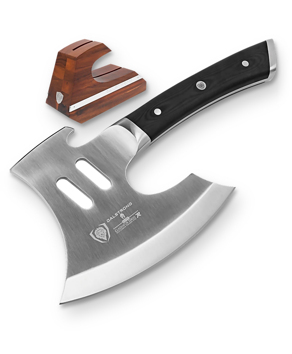 Meat Chopper 8" with Acacia Wood Stand | 'The Punisher' | Gladiator Series | NSF Certified | Dalstrong ©