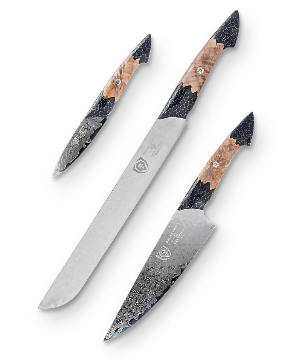 Scorpion Venom Bundle | 8" Chef's Knife + 4" Paring Knife + 11" Slicer Knife