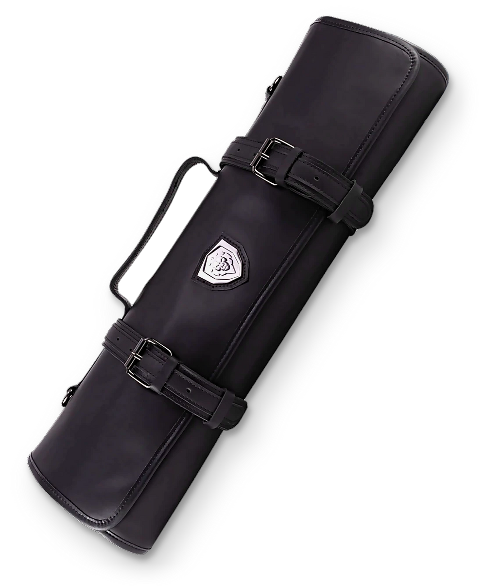 Midnight Black | Full Grain Leather | Vagabond Knife Roll | Dalstrong ©
