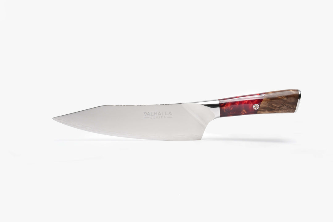 Chef's Knife 8" | Blood Raider Red Handle | Valhalla Series | Dalstrong ©