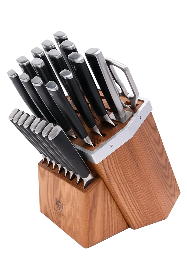 Angled view of the Vanquish 24-piece knife block set