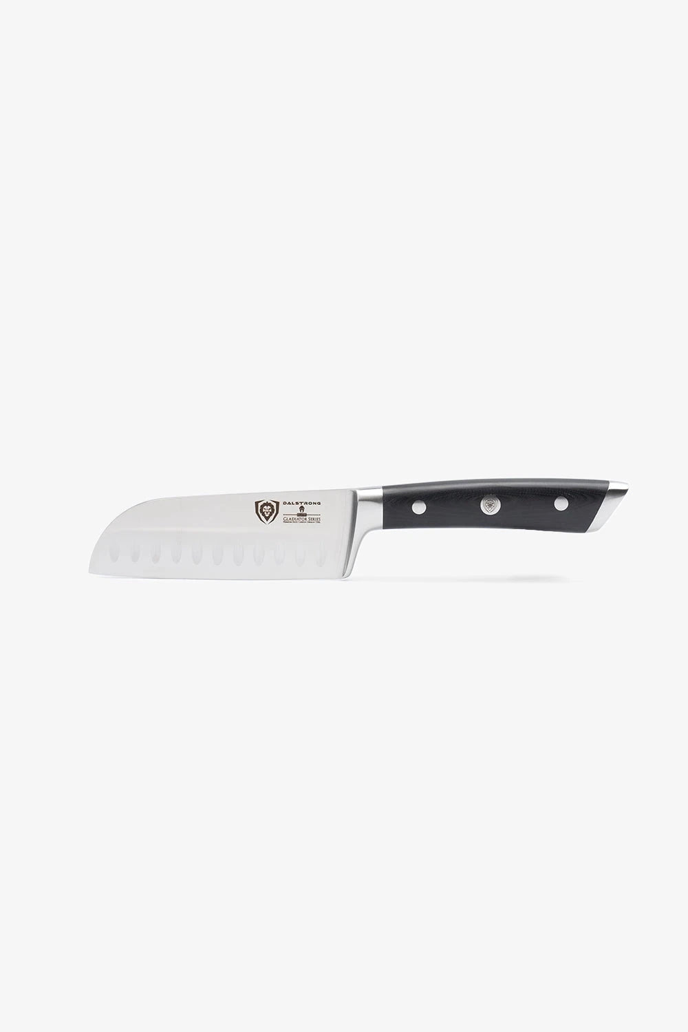 Side profile of the Gladiator Series 5-inch santoku, showing its sloping nose and full handle
