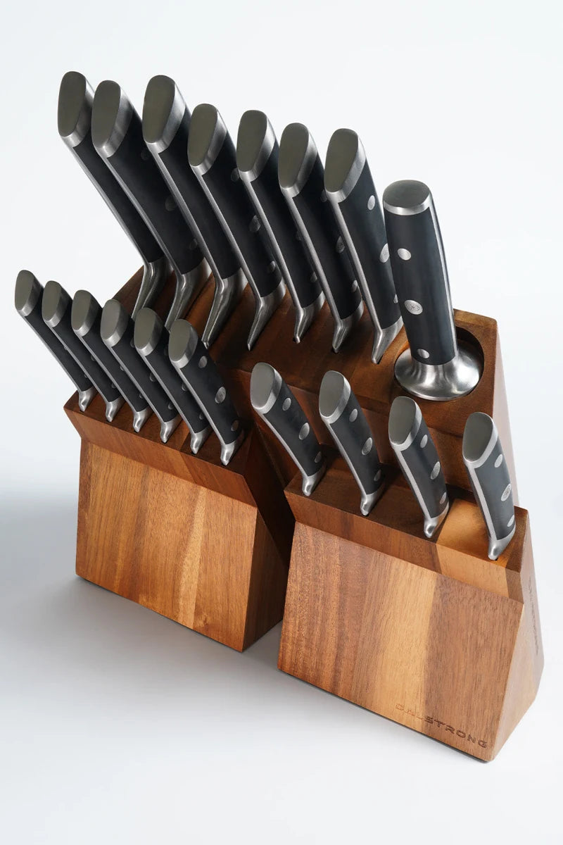 Complete Gladiator Series Colossal knife set in its acacia block
