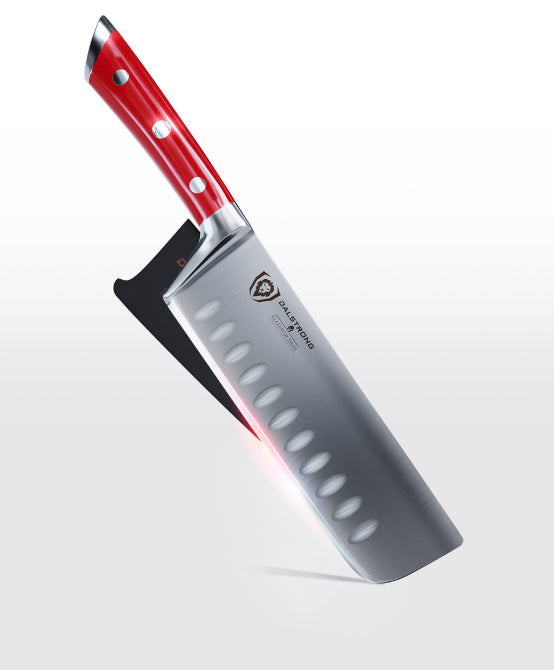 Nakiri Vegetable Knife 7" | Crimson Red ABS Handle | Gladiator Series | NSF Certified | Dalstrong ©