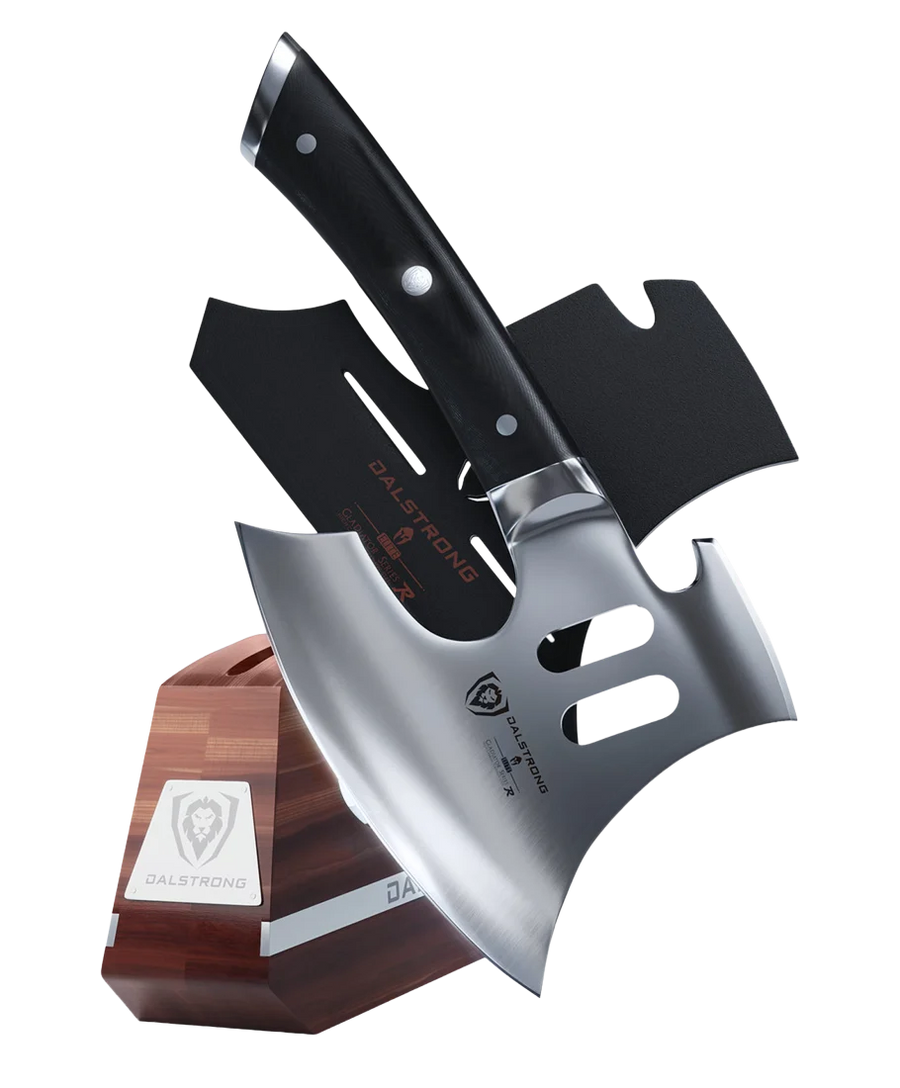Meat Chopper 8" with Acacia Wood Stand | 'The Punisher' | Gladiator Series | NSF Certified | Dalstrong ©
