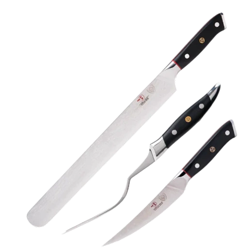 Slicing Knife 12" + Fillet Knife 6" + Meat Fork 