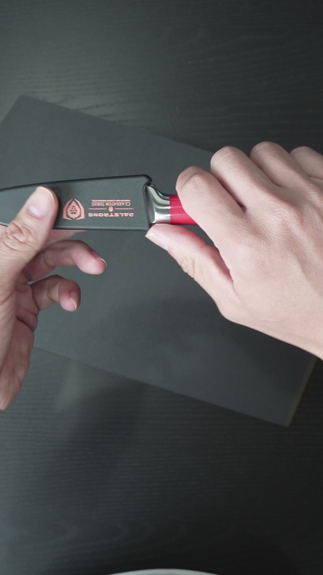 Unboxing the dalstrong gladiator series 3.5 inch paring knife with red handle and sharpness test..