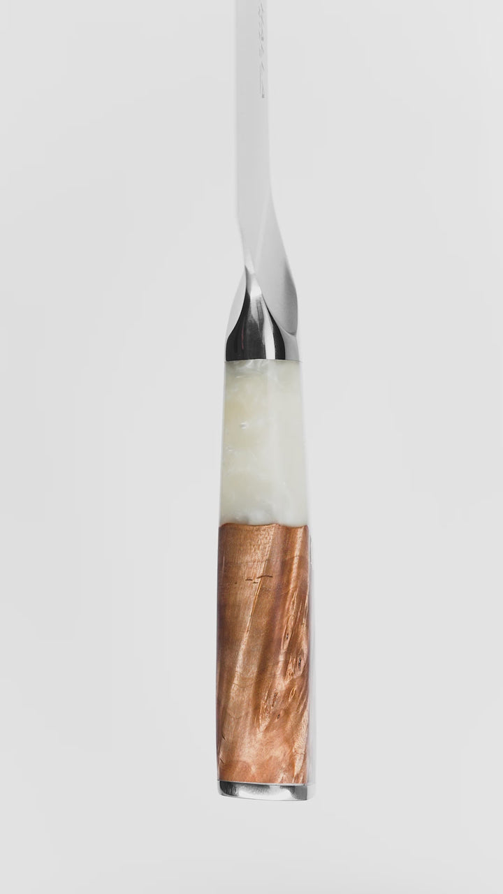 Chef's Knife 8" | Glacial White Resin & Wood Handle | Valhalla Series | Dalstrong ©