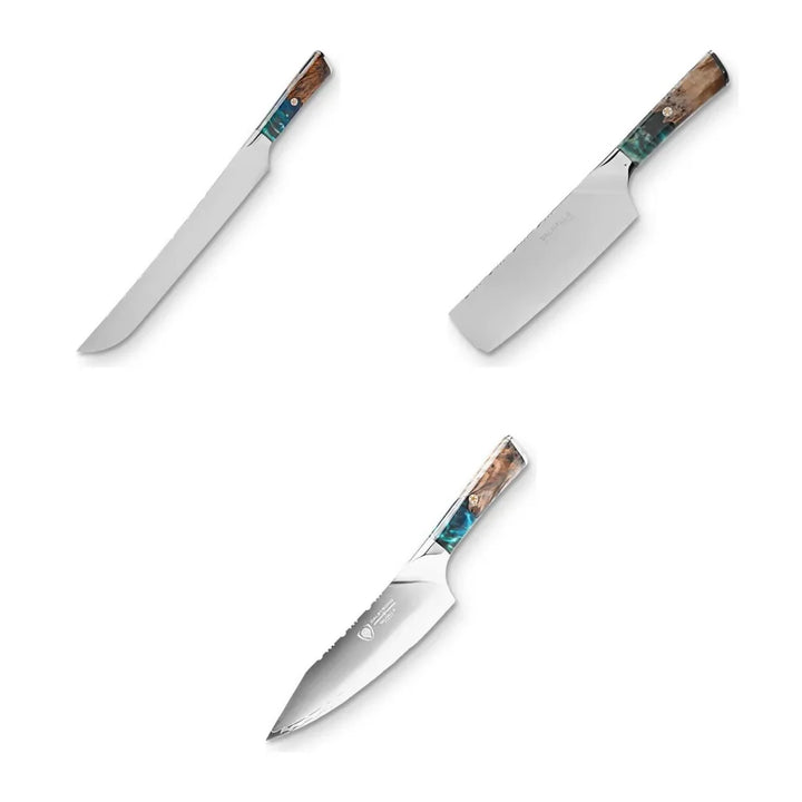 The Holiday Set complete bundle: Valhalla slicer, Valhalla nakiri, Valhalla 8-inch chef knife 2