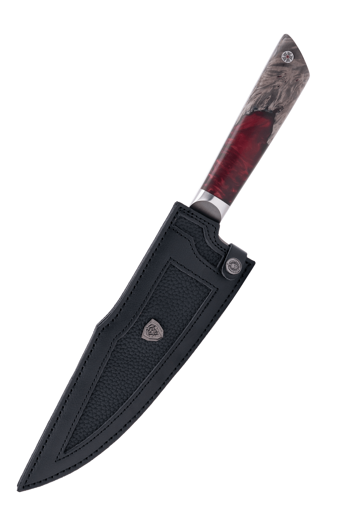 Spartan Ghost knife in its genuine leather sheath