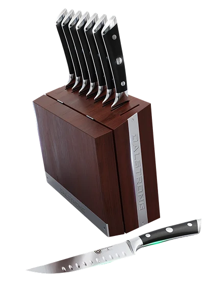 8-Piece Steak Knife Set with Storage Block 