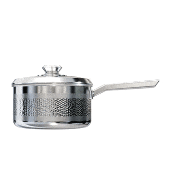 Dalstrong avalon series 3 quart stock pot hammered finish silver in all angles.