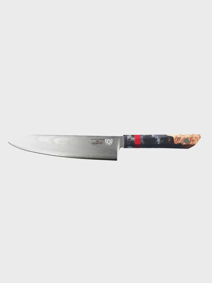 Dalstrong firestorm alpha series 8 inch chef knife in all angles.