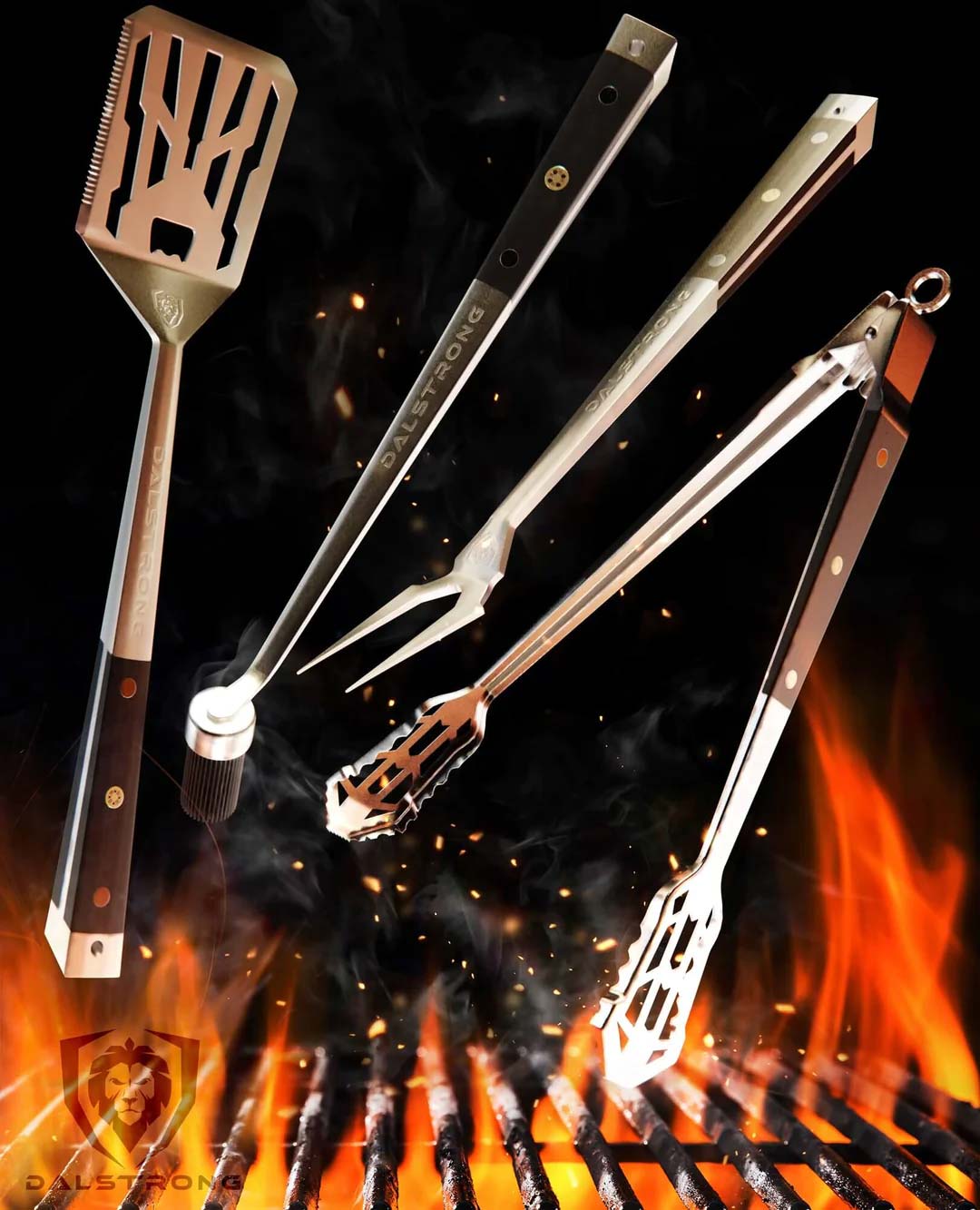 Premium Grilling Gift Set with Spatula, Tongs & BBQ Fork