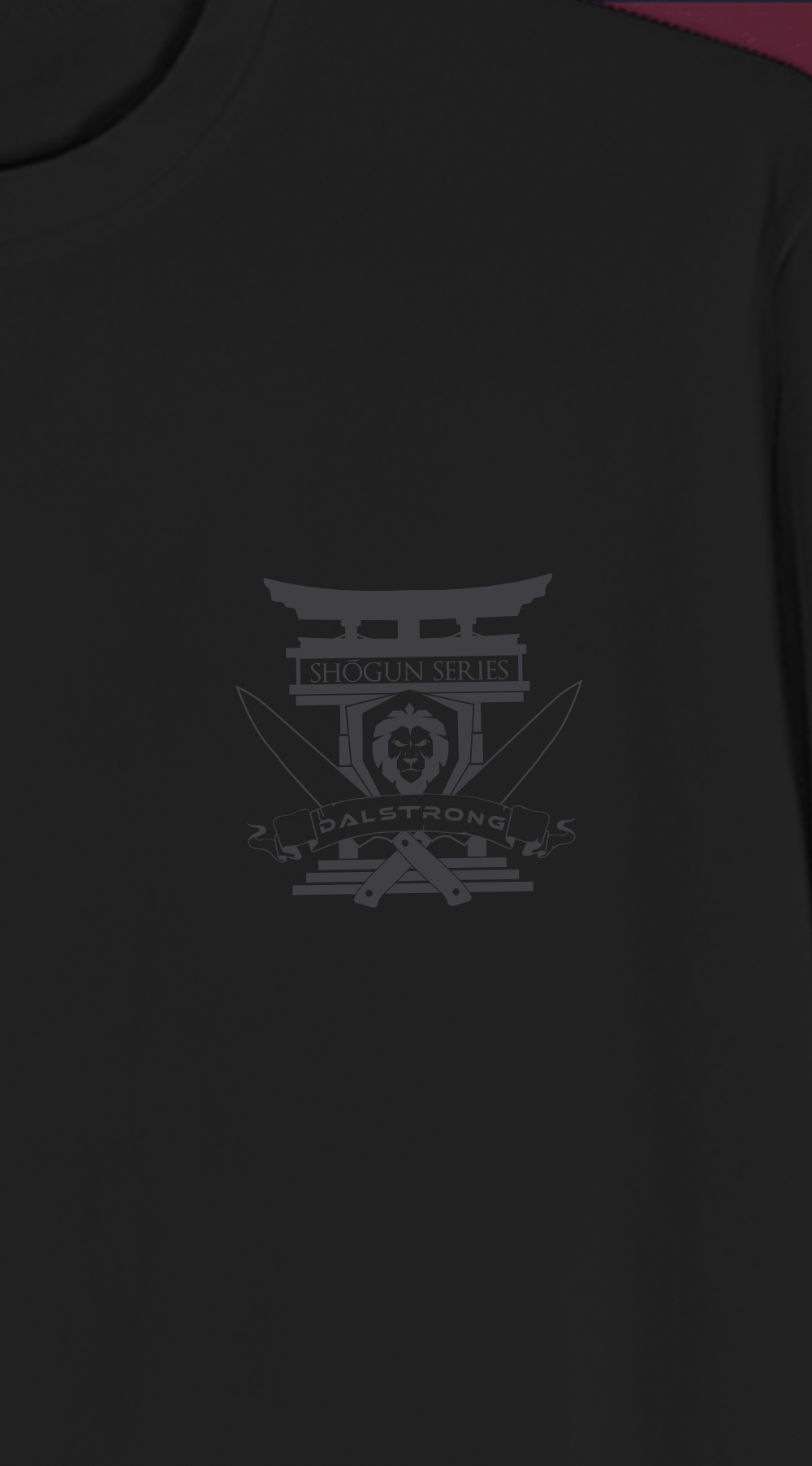 Dalstrong the shogun series blades up tee black front design.