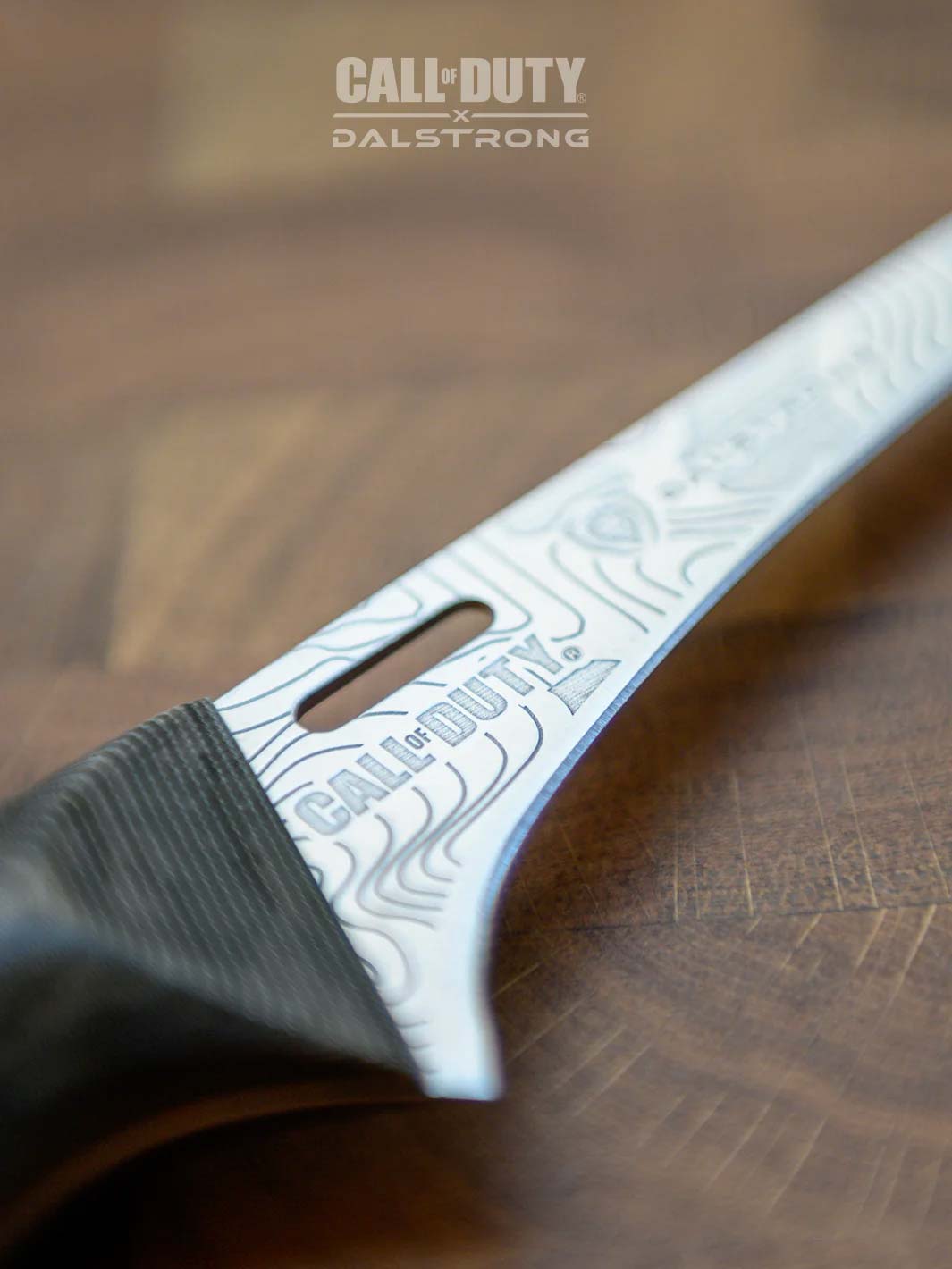 Dalstrong call of duty series 6 inch fillet knife showcasing it's blade.