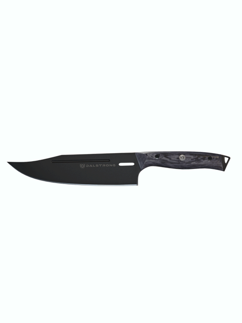 Dalstrong delta wolf series 8 inch chef knife in all angles.