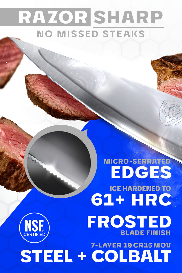 4-Piece Steak Knife Set | Frost Fire Series | NSF Certified | Dalstrong ©