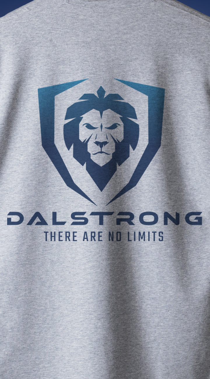 Dalstrong no limits youth dalstrong basic tee grey back design.