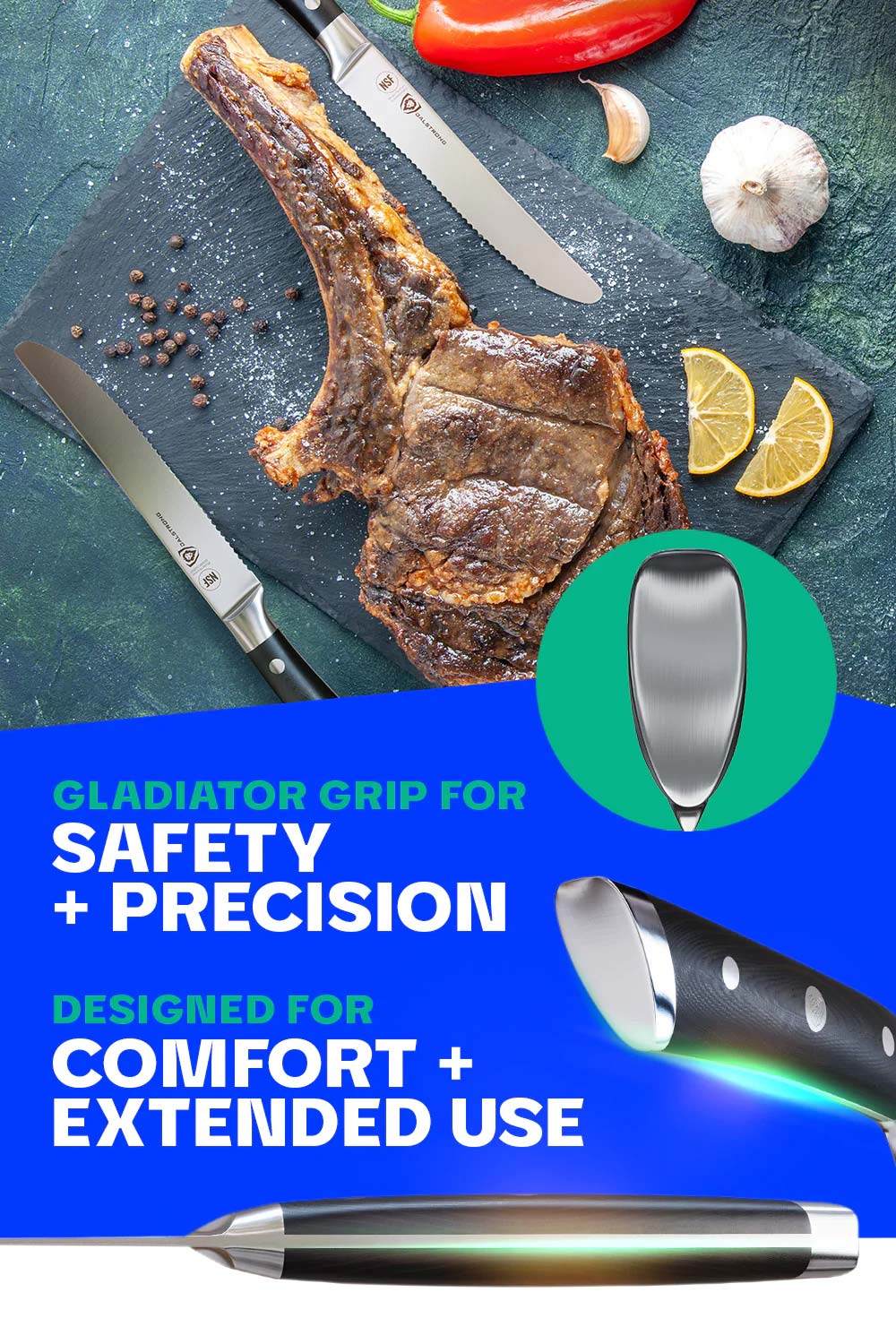 Dalstrong Steak Knives Set - Gladiator Series - German Steel