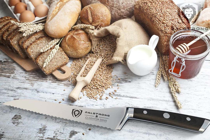 Serrated Offset Bread & Deli Knife 8" | Gladiator Series | NSF Certified | Dalstrong ©