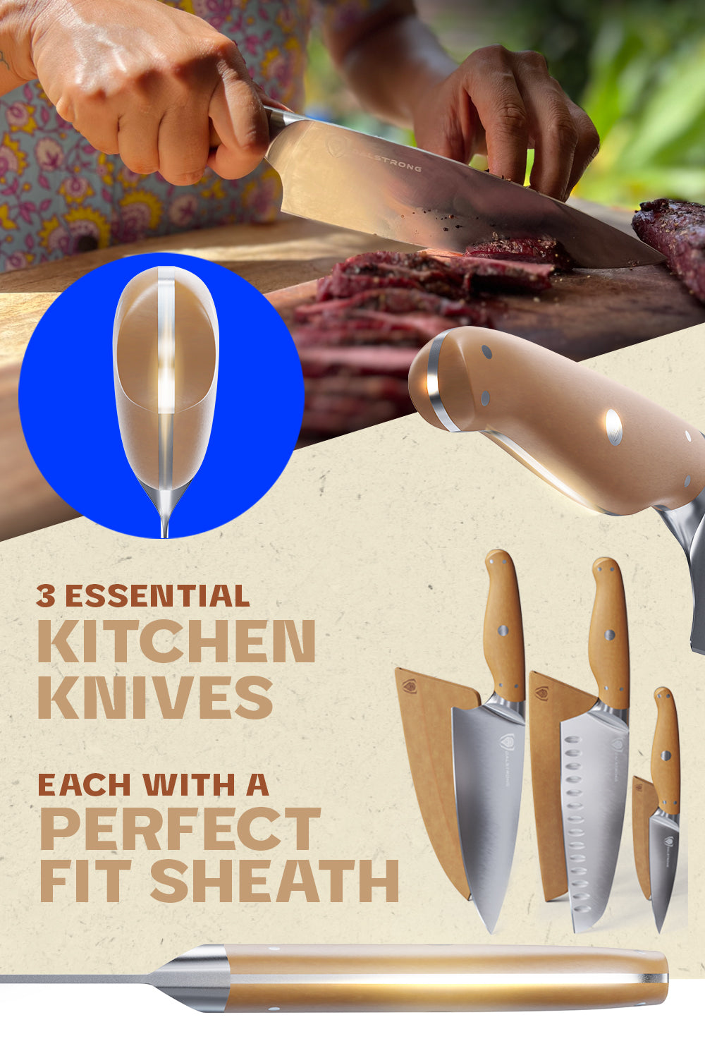 3-Pc. Knife & Sheath Set