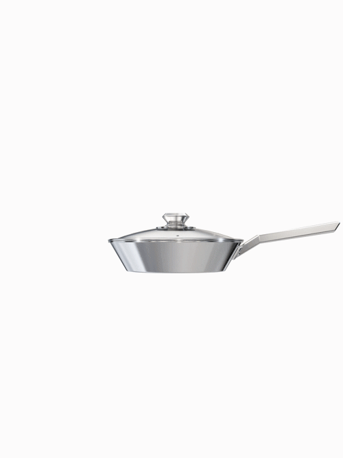 Dalstrong oberon series 10 inch eterna non-stick frying pan and skillet in all angles.