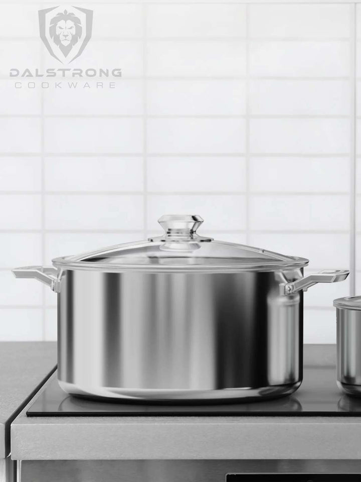 12 Quart Stock Pot | Silver | Oberon Series | Dalstrong ©