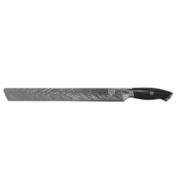 Dalstrong omega series 12 inch slicer knife in all angles.