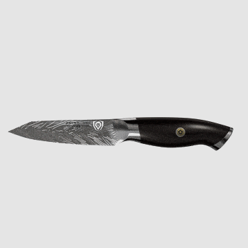 Dalstrong omega series 4 inch paring knife in all angles.