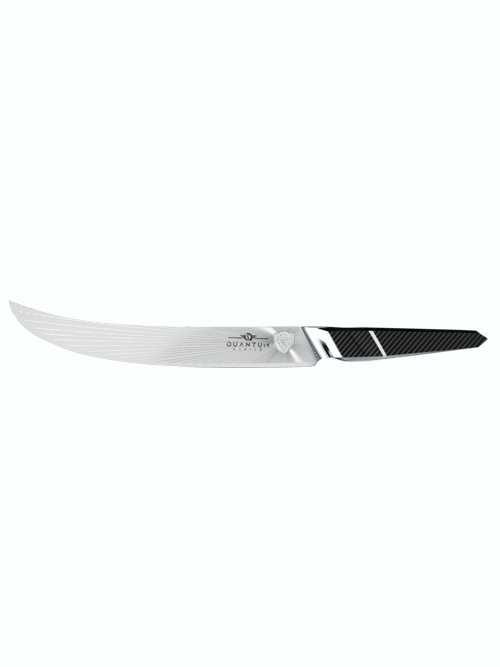 Dalstrong quantum 1 series 10 inch butcher knife with dragon skin handle in all angles.