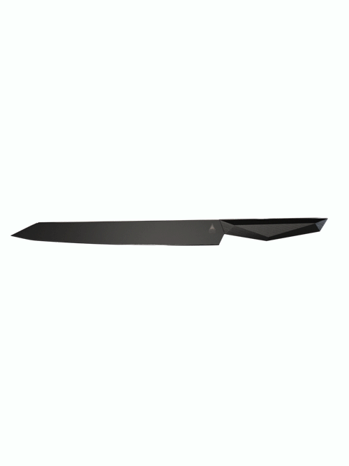 Dalstrong shadow black serie 10.5 inch yanagiba knife in all angles.