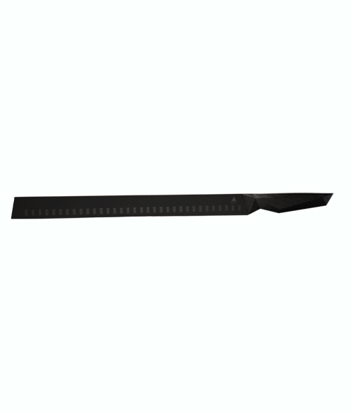 Dalstrong shadow black series 14 inch slicer knife in all angles.