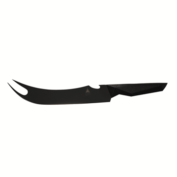 Dalstrong shadow black series 9 inch pitmaster knife in all angles.