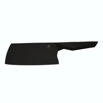 Dalstrong shadow black series 7 inch cleaver knife in all angles.