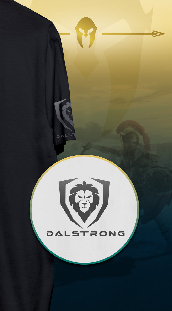 Armed To The Teeth Tee black with dalstrong name and logo.