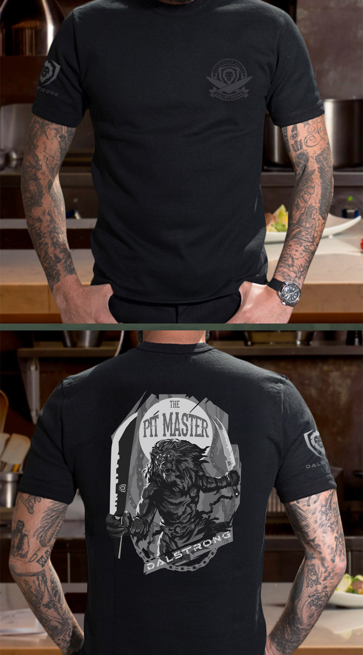 Dalstrong beast mode on tee black front and back preview.