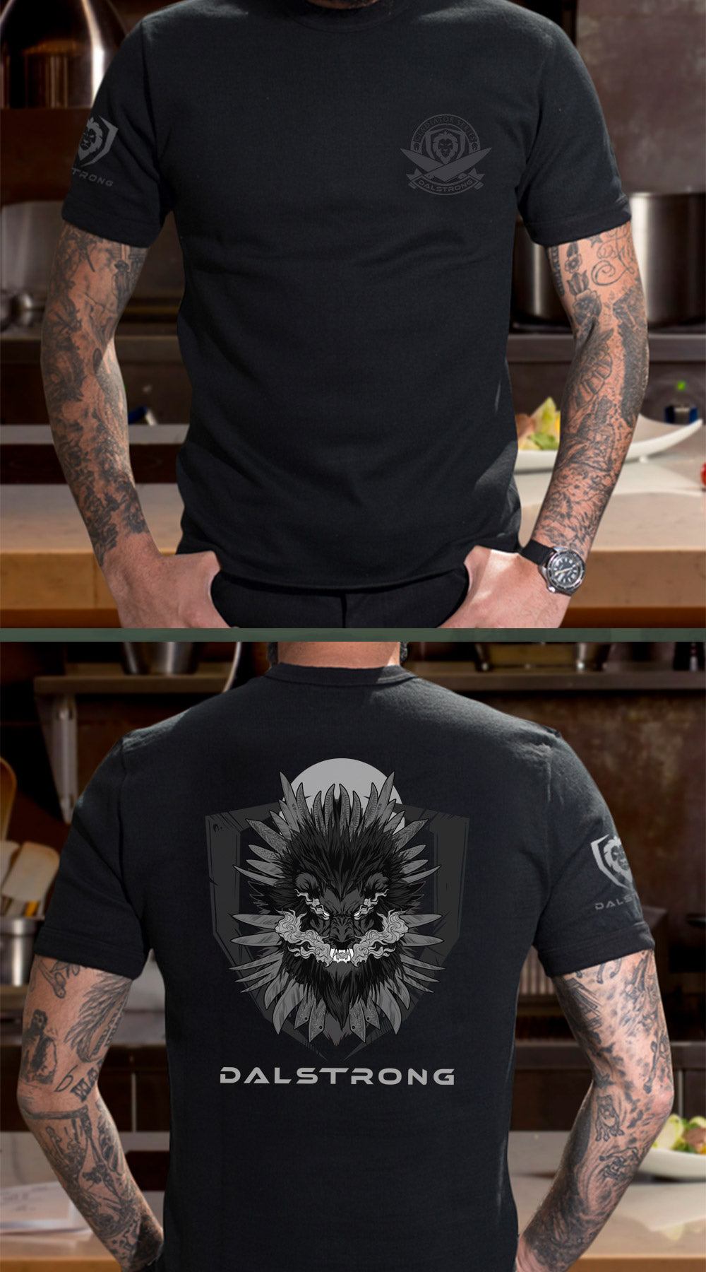 Armed To The Teeth Tee black front and back preview.