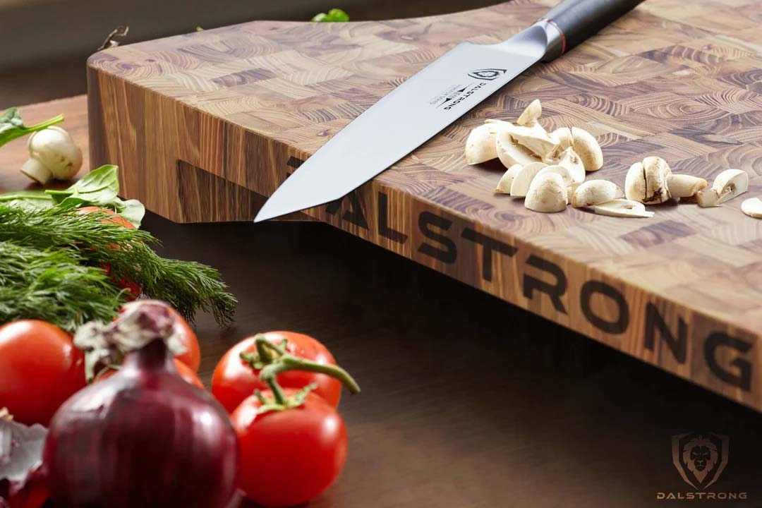 Dalstrong dalstrong cutting & serving board - black wood-fibre cutting board  - non-slip feet - the infinity series - g10 handle - obsid