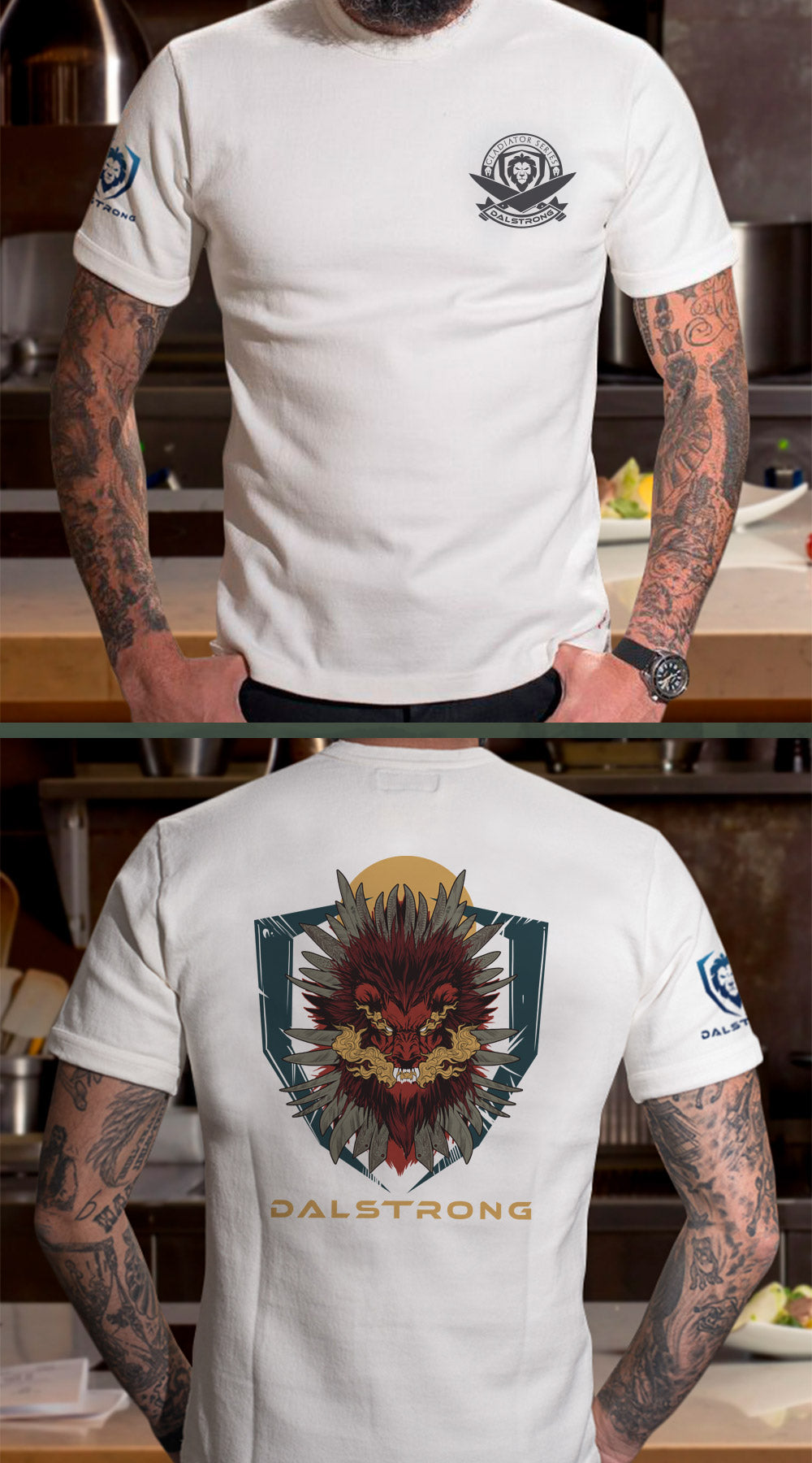 Armed To The Teeth Tee white front and back preview.